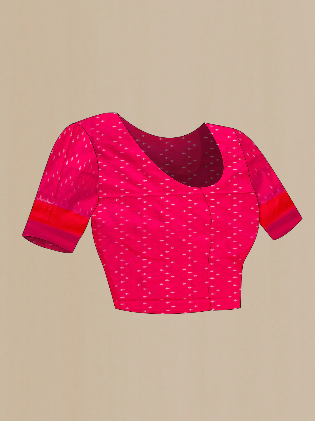 Sandal Pochampally Silk Saree - Image 5