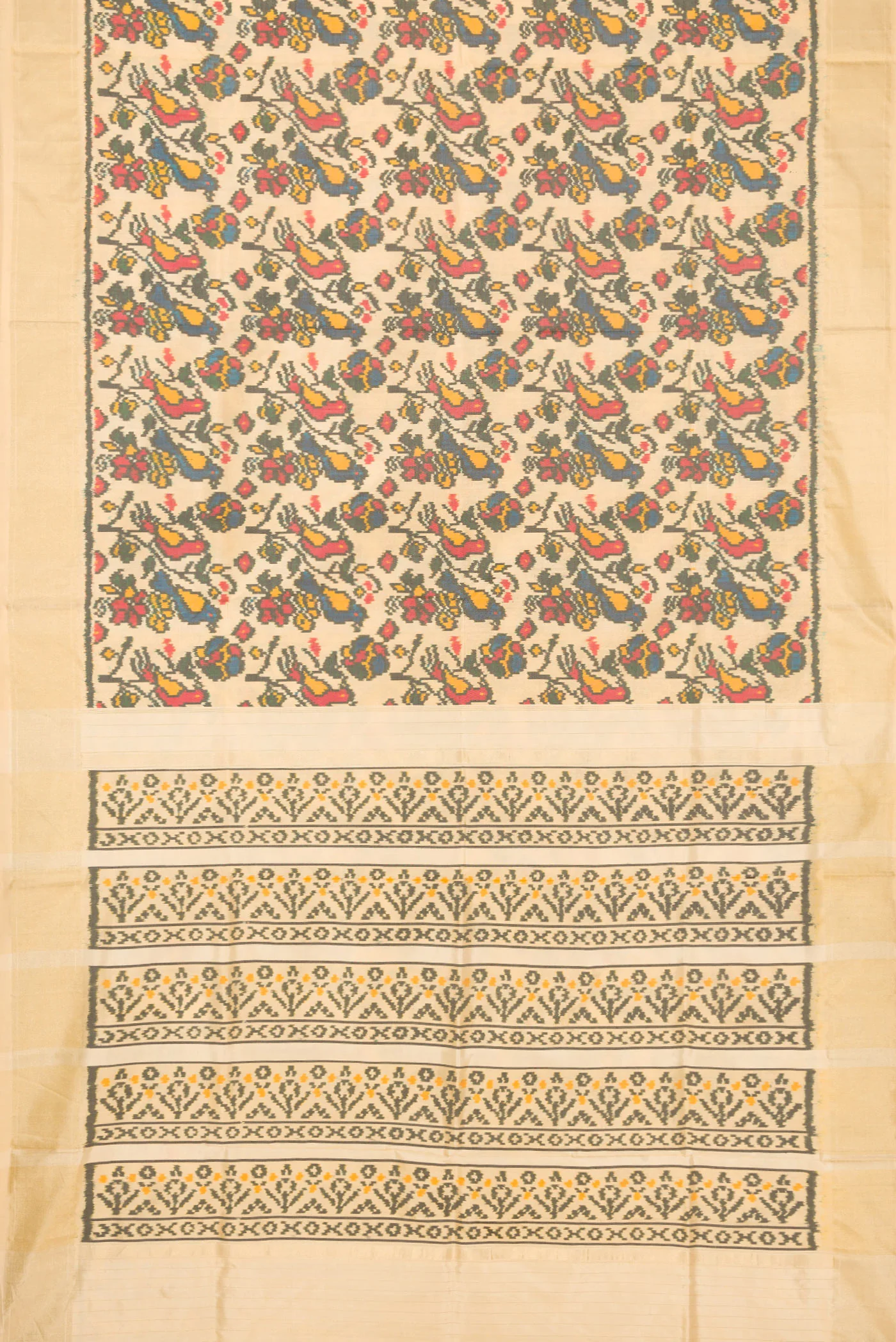 Sandal Dual Tone Pochampally Silk Saree - Image 6