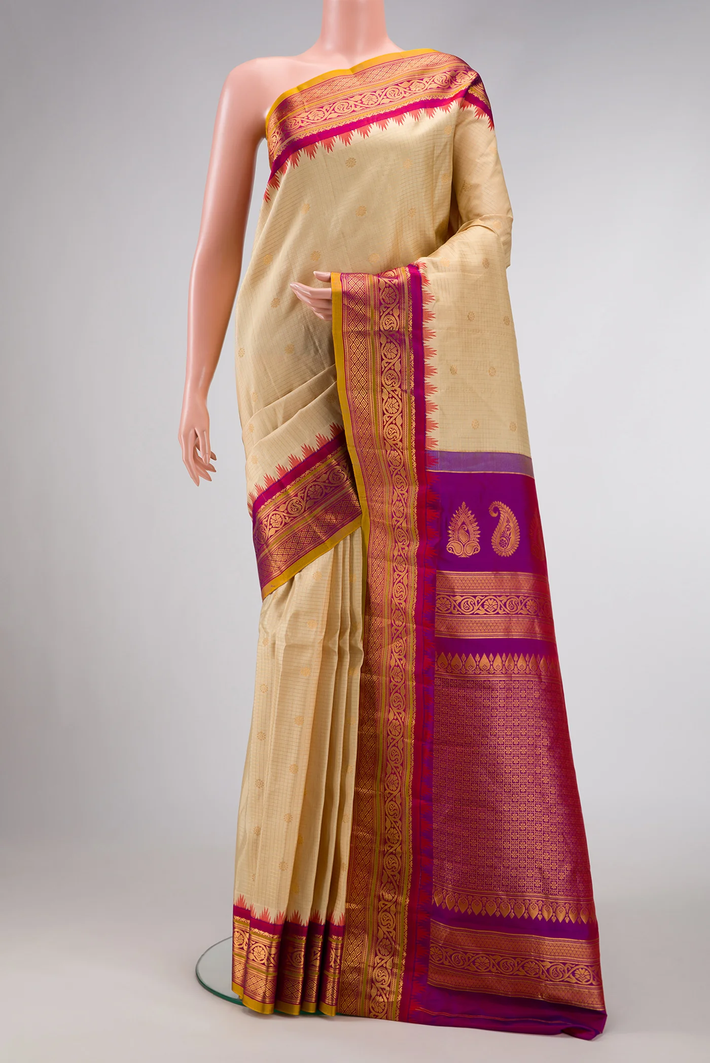 Sandal Gadwal Silk Saree