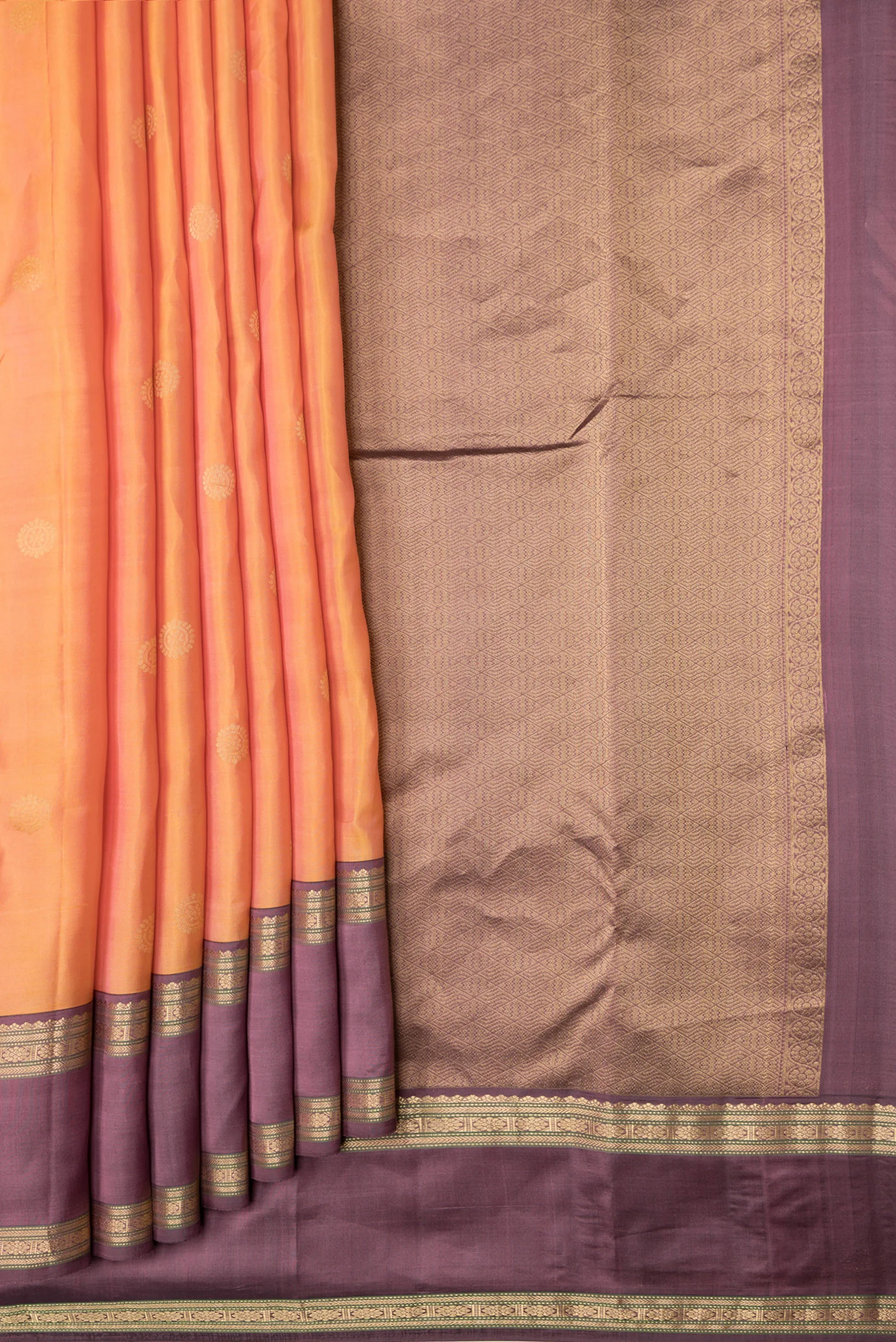Yellow Dual Tone Kanchipuram Silk Saree - Image 4