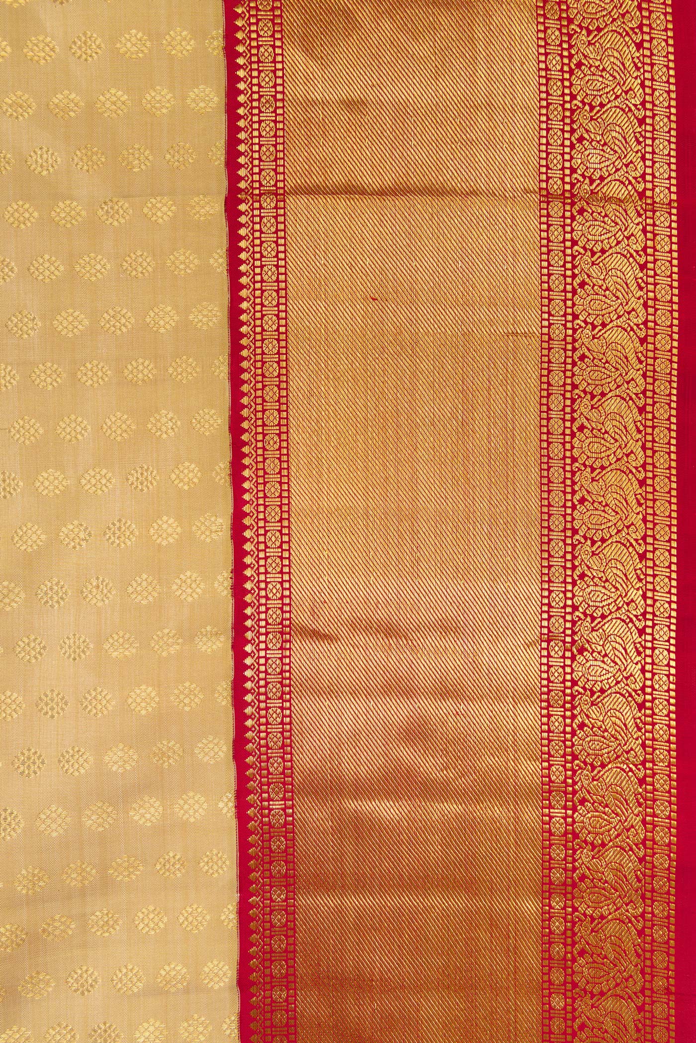 Beige Kanchipuram Silk Saree - Image 3