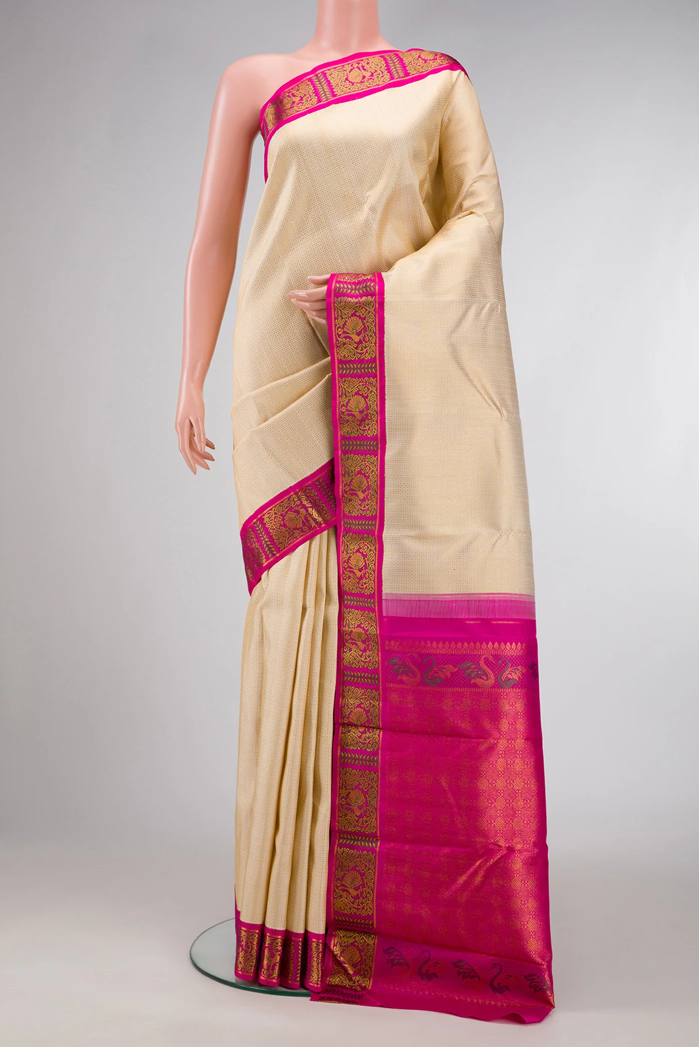 Sandal Kanchipuram Silk Saree