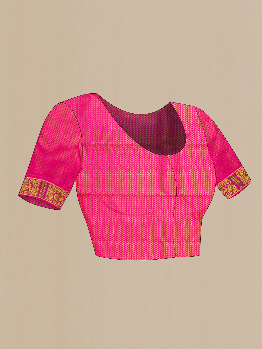 Sandal Kanchipuram Silk Saree - Image 5