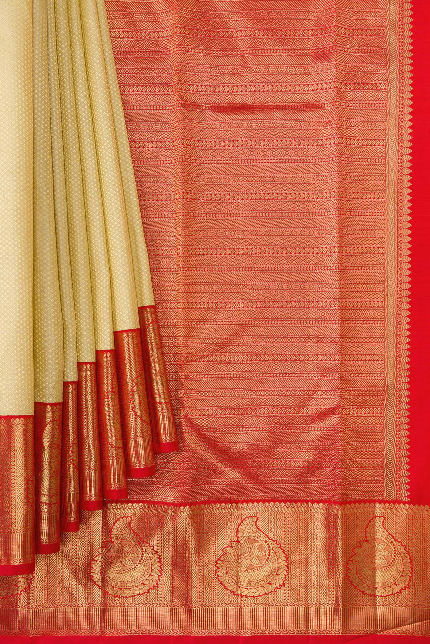 Sandal Kanchipuram Silk Saree - Image 4