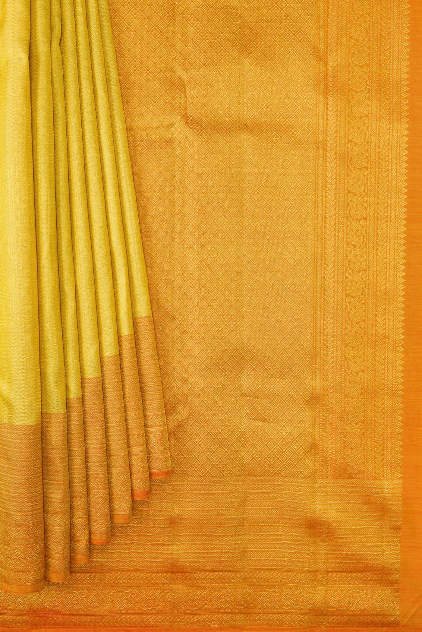 Yellow Kanchipuram Silk Saree - Image 4