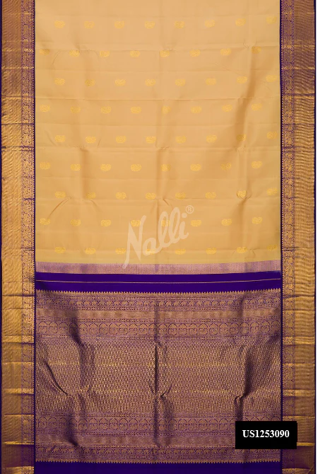 Sandal Dual Tone Kanchipuram Silk Saree