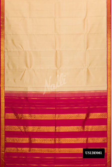 Sandal Dual Tone Kanchipuram Silk Saree