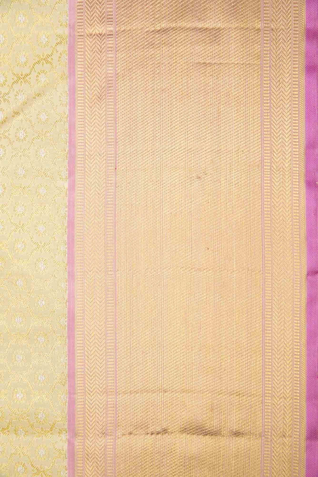 Pure Silk Pure Zari Sandal Dual Tone Kanjivaram Saree - Image 5