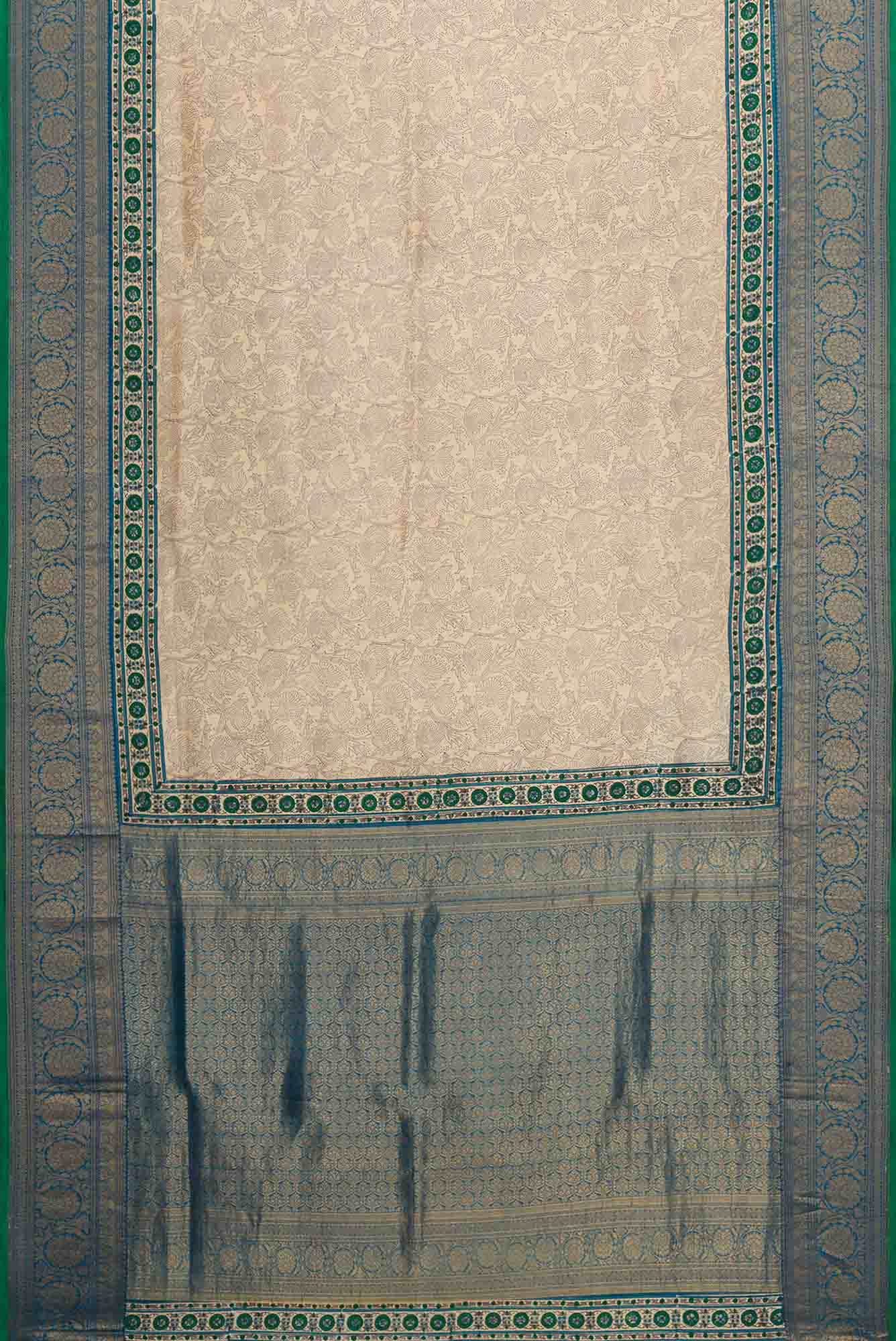 Sandal Dual Tone Kanchipuram Silk Saree - Image 4