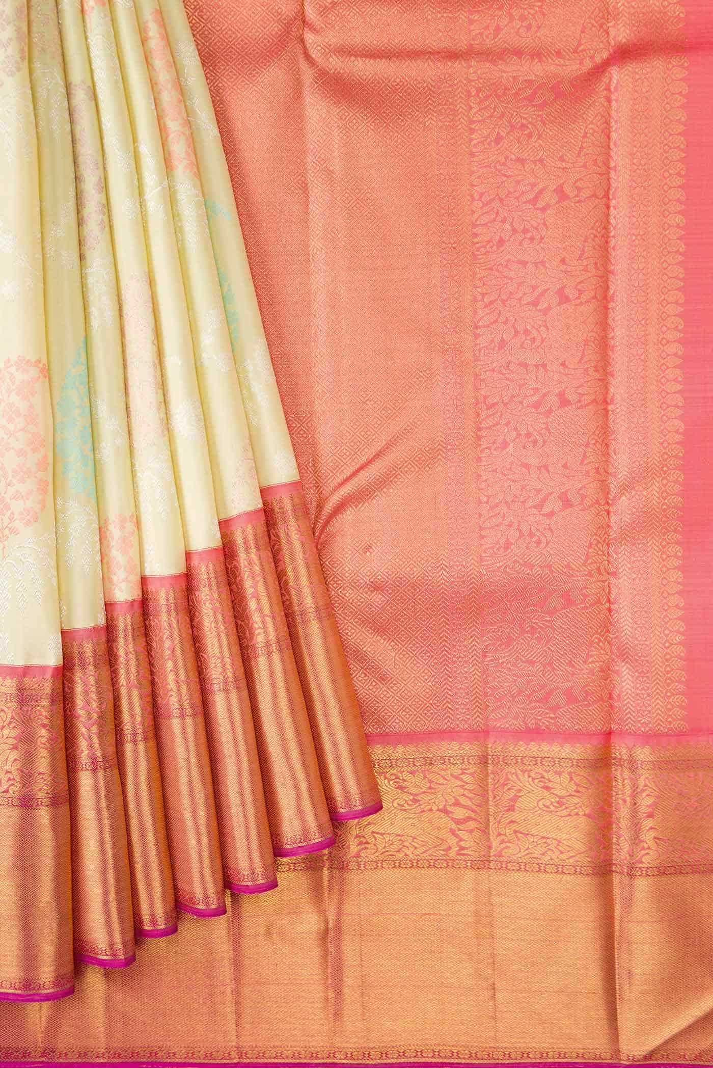 Pure Silk Pure Zari Sandal Dual Tone Kanjivaram Saree - Image 2