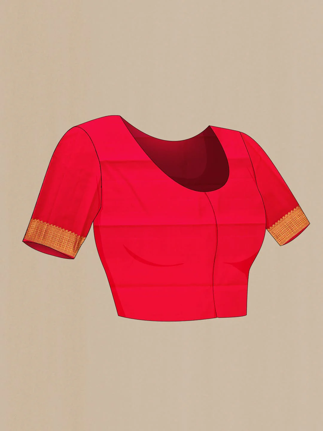 Sandal Dual Tone Kanjivaram Silk Saree - Image 7