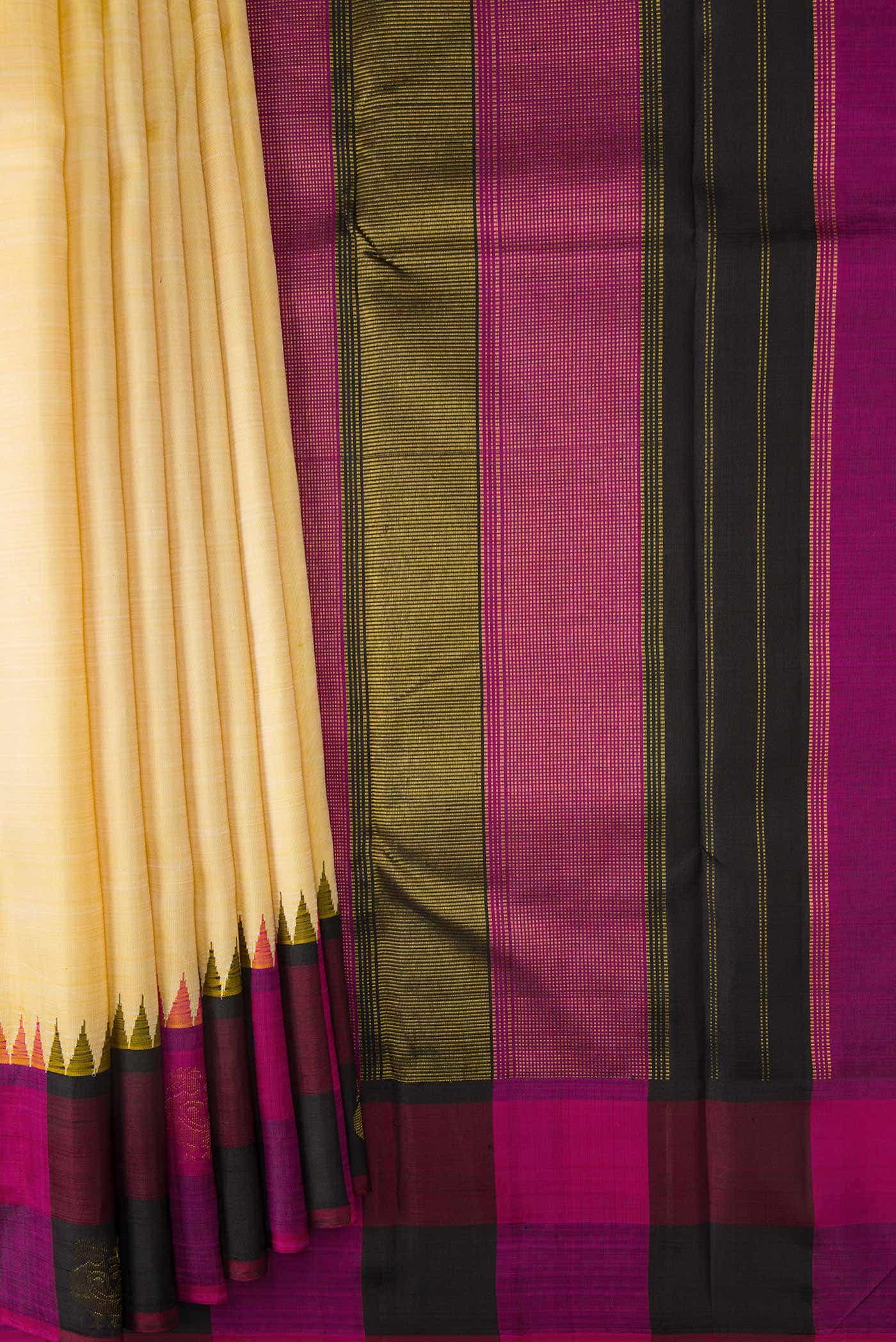 Pure Silk Pure Zari Sandal Dual Tone Kanjivaram Saree - Image 2
