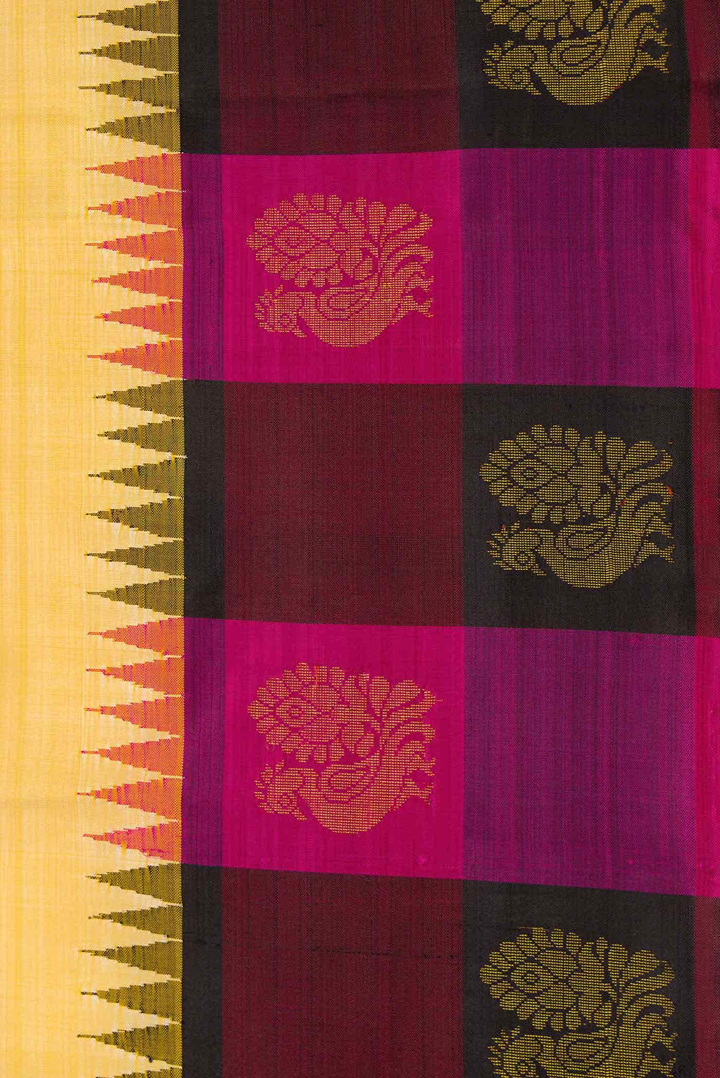Pure Silk Pure Zari Sandal Dual Tone Kanjivaram Saree - Image 5