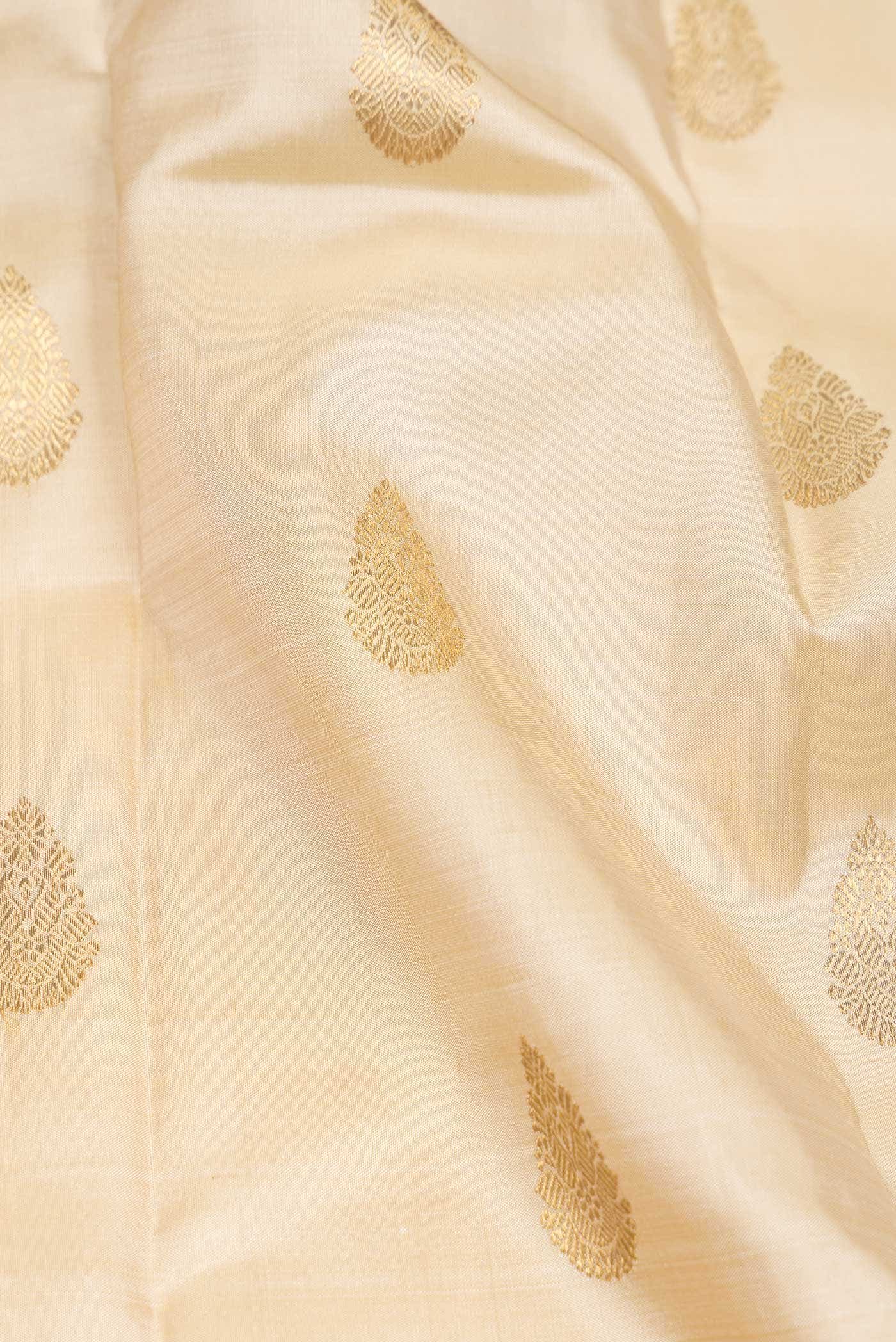 Pure Silk Pure Zari Sandal Dual Tone Kanjivaram Saree - Image 3