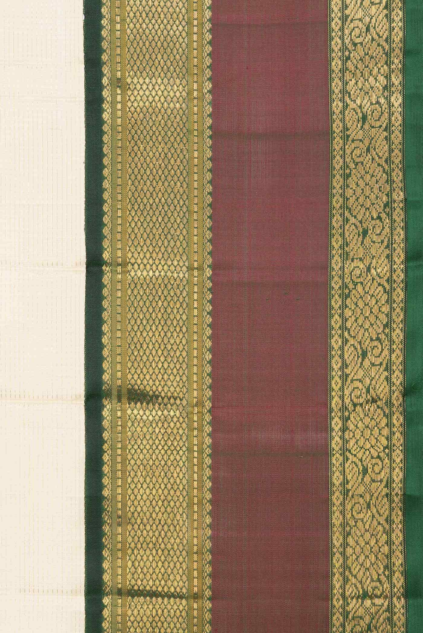 Pure Silk Pure Zari Sandal Dual Tone Kanjivaram Saree - Image 6