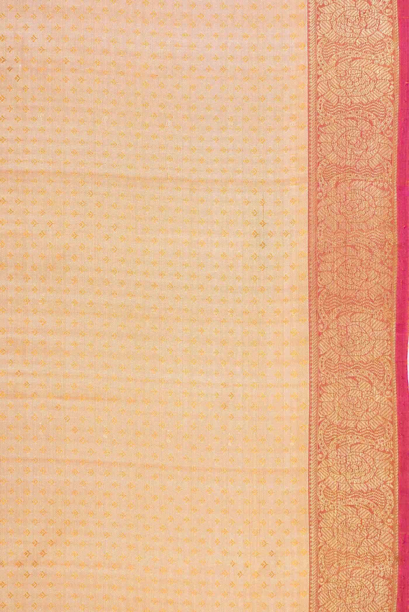 Pure Silk Pure Zari Sandal Dual Tone Kanjivaram Saree - Image 6