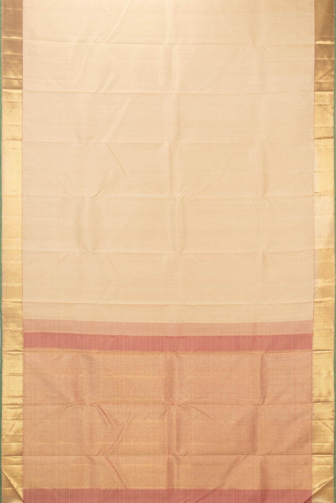 Pure Silk Pure Zari Sandal Dual Tone Kanchipuram Saree - Image 4