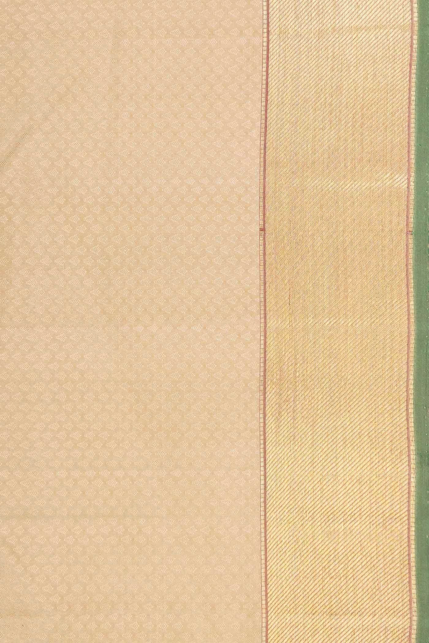 Pure Silk Pure Zari Sandal Dual Tone Kanchipuram Saree - Image 6