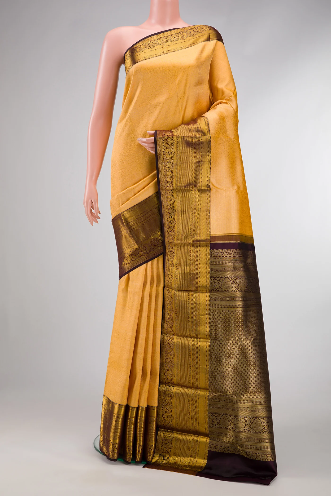 Sandal Kanjivaram Silk Saree