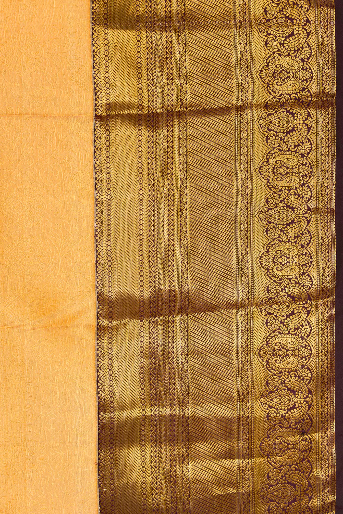 Sandal Kanjivaram Silk Saree - Image 3