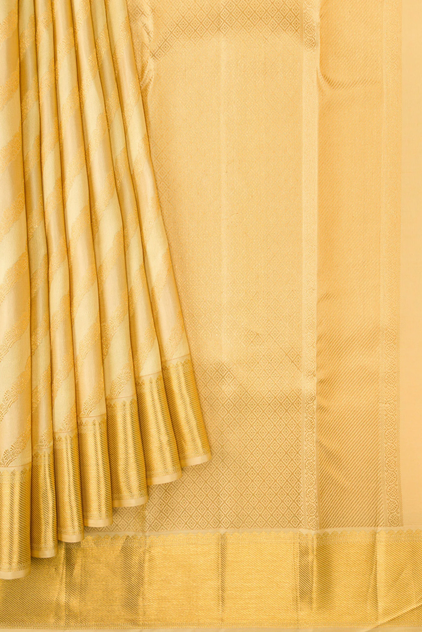 Sandal Kanjivaram Silk Saree - Image 4