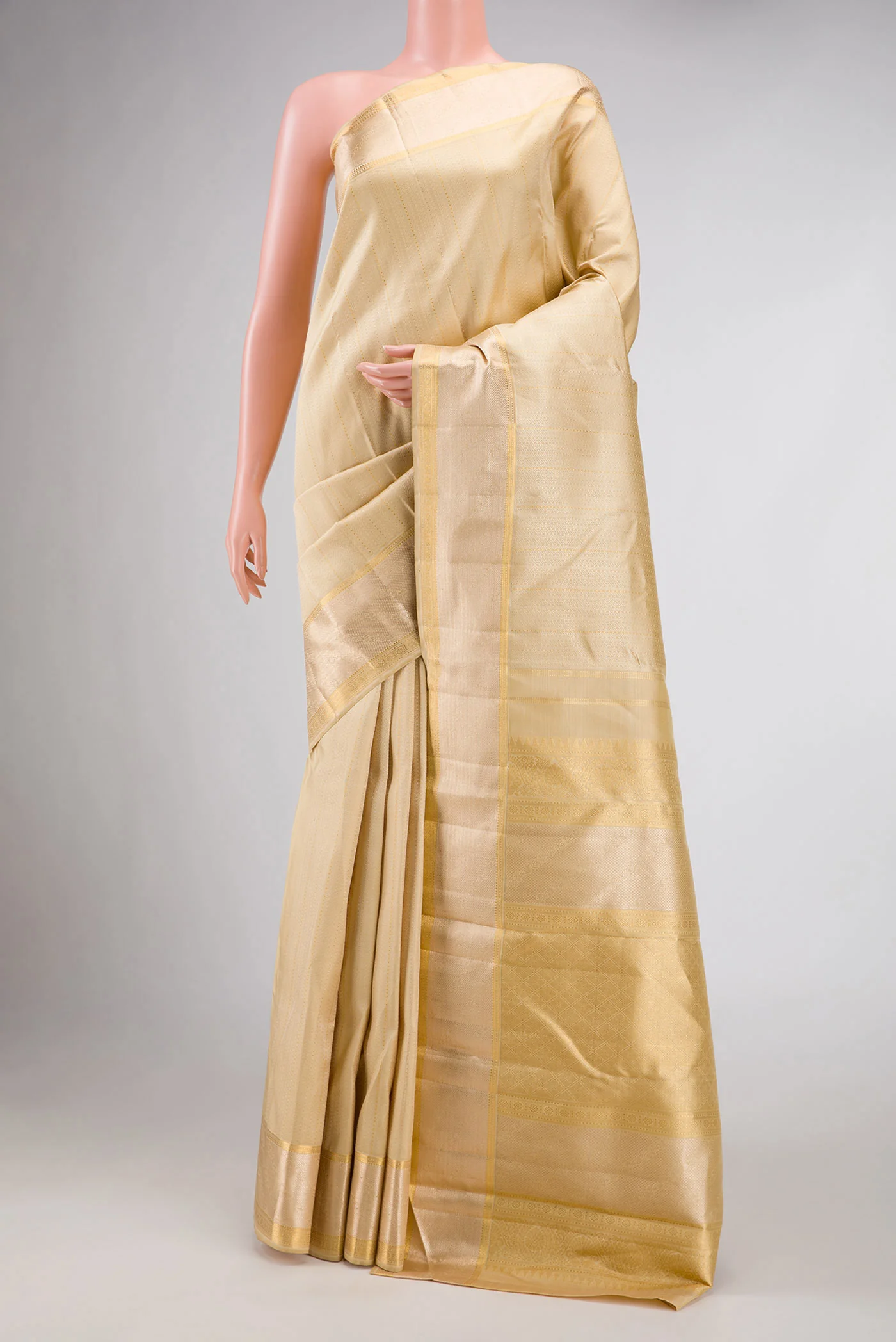 Sandal Dual Tone Kanjivaram Silk Saree