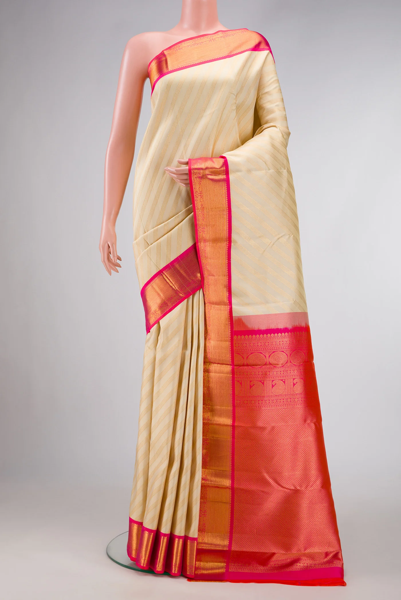 Sandal Kanjivaram Silk Saree