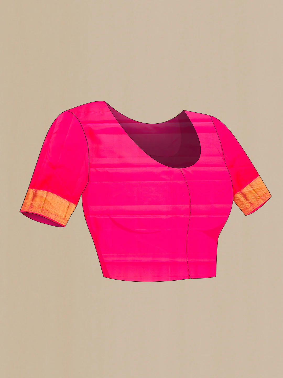 Sandal Kanjivaram Silk Saree - Image 5