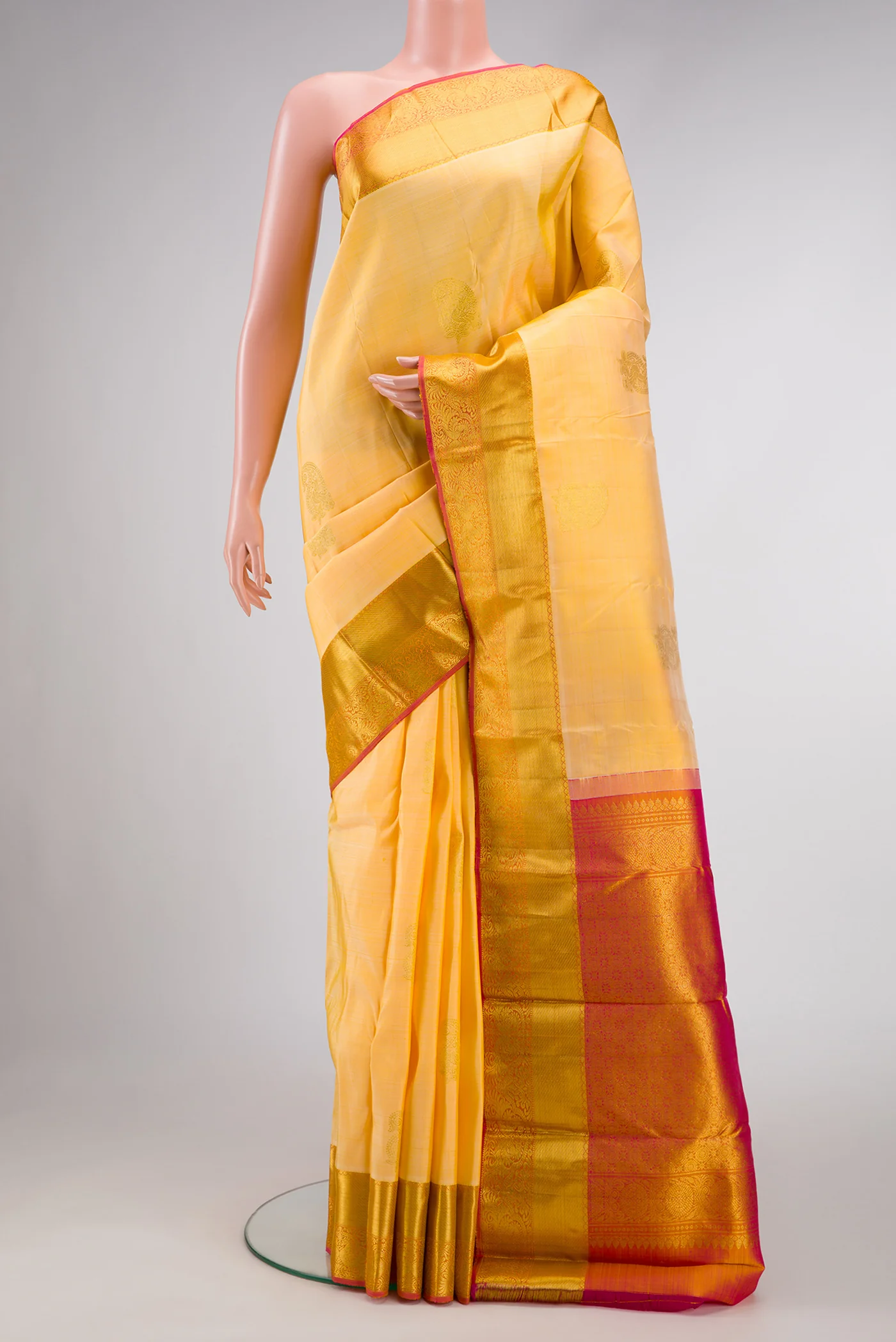 Yellow Kanjivaram Silk Saree