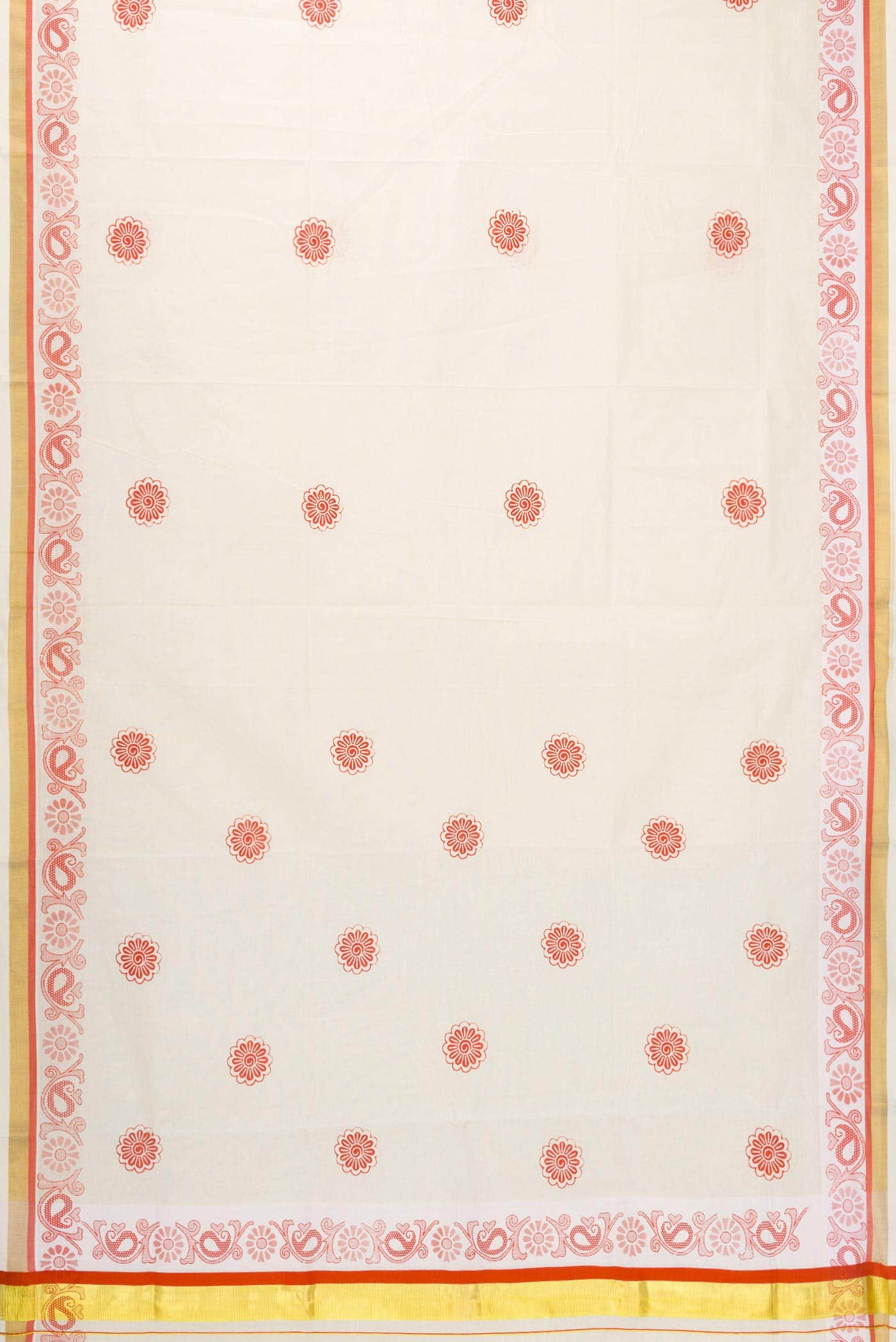Sandal Dual Tone Kerala Cotton Saree - Image 2