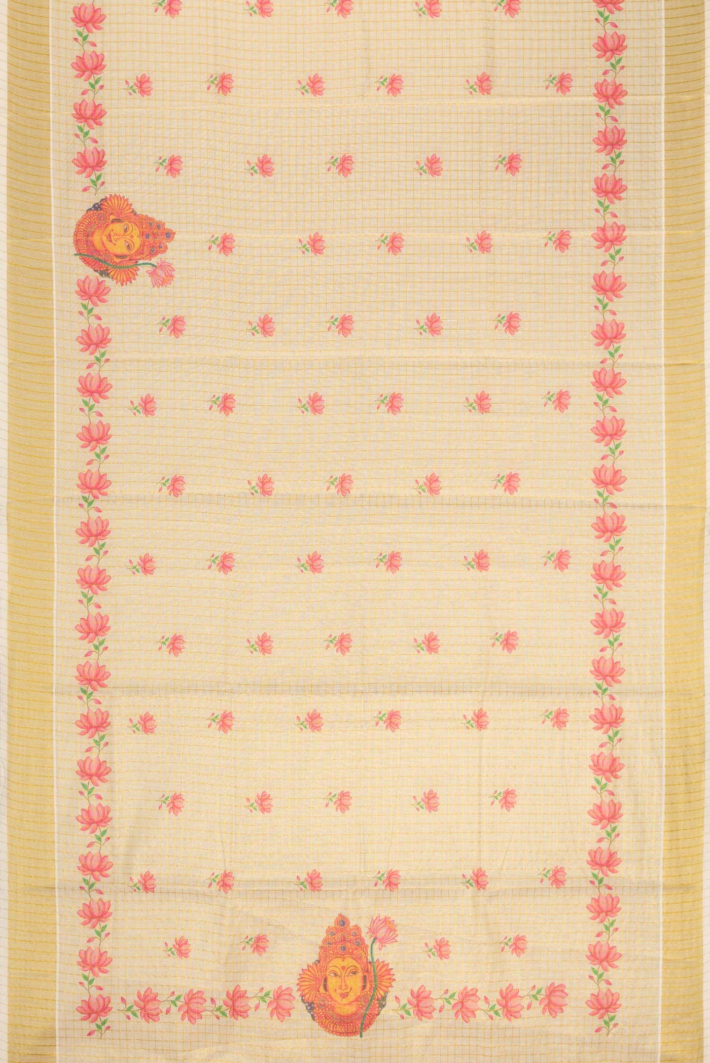 Sandal Dual Tone Kerala Cotton Saree - Image 2