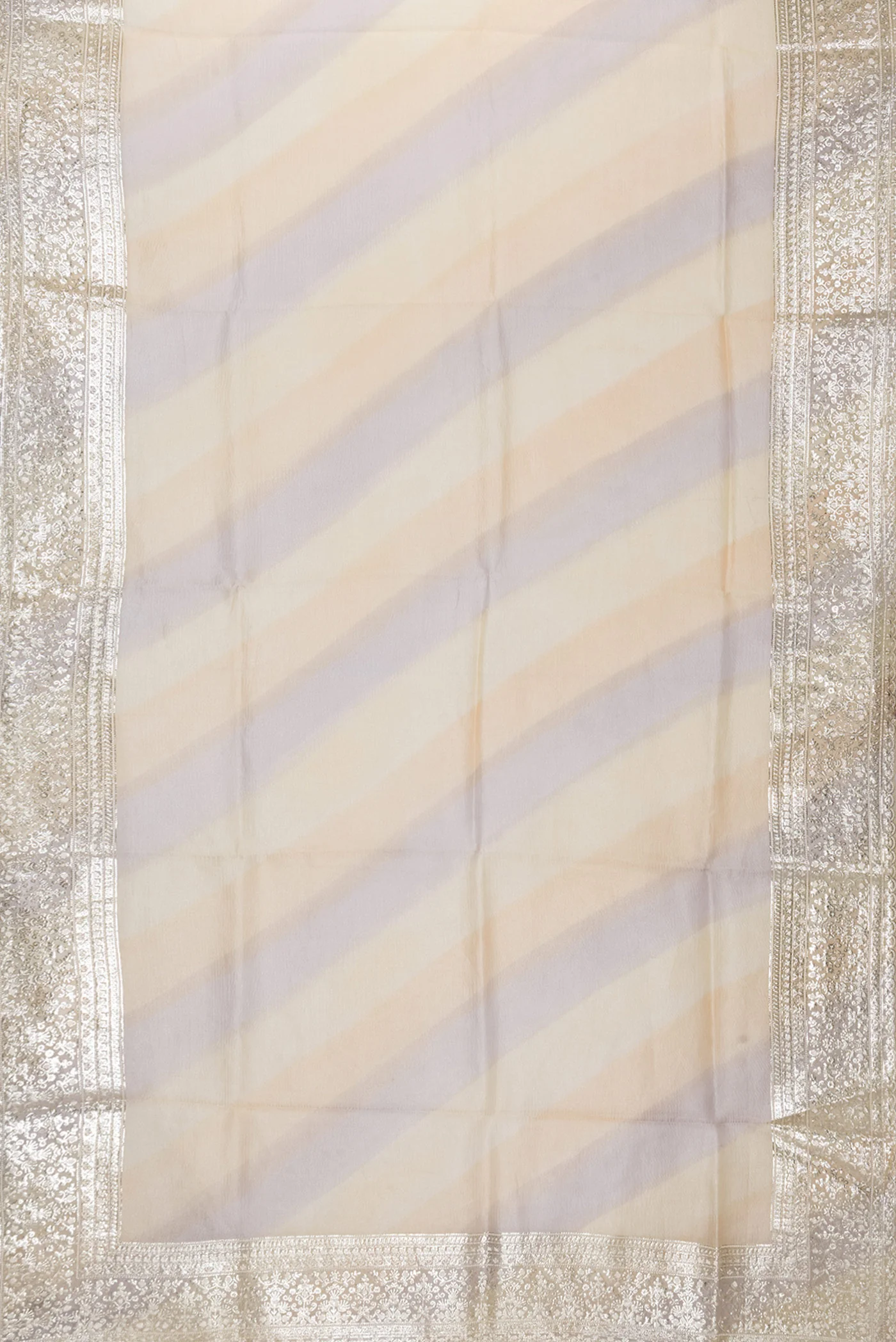 Sandal and Lilac Color Organza Silk Saree - Image 6