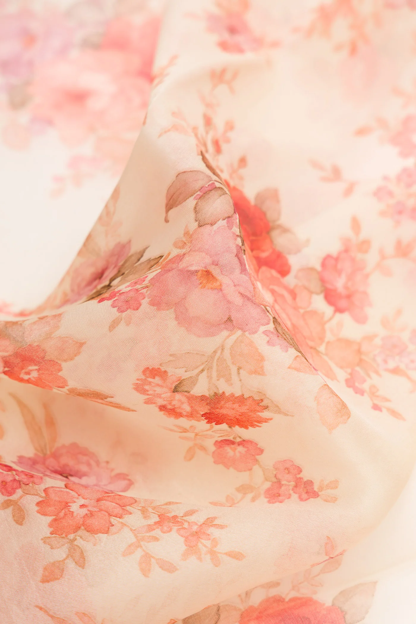 Sandal Organza Silk Saree - Image 2