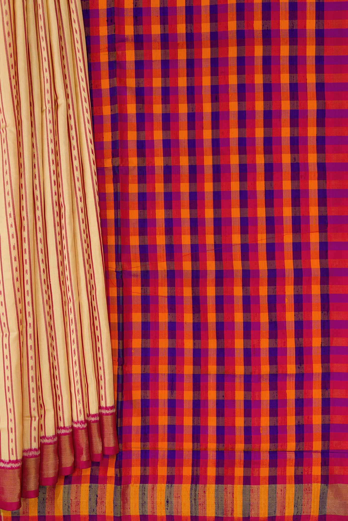Sandal Dual Tone Rajkot Patola Silk Saree - Image 4