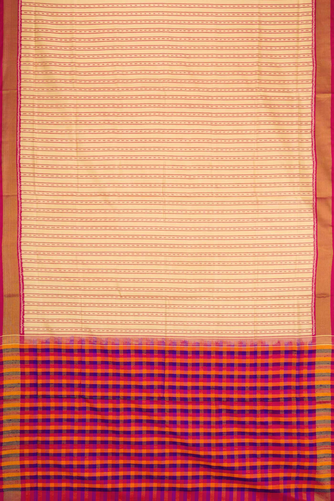 Sandal Dual Tone Rajkot Patola Silk Saree - Image 6