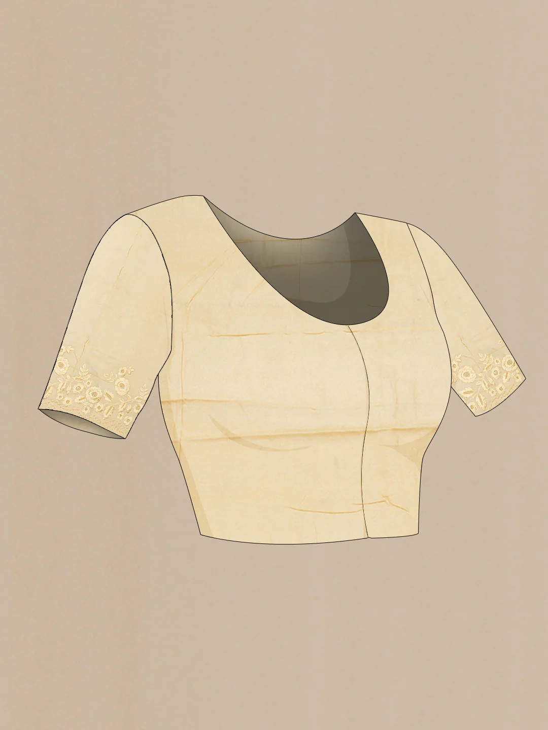 Sandal Dual Tone Tussar Saree - Image 5