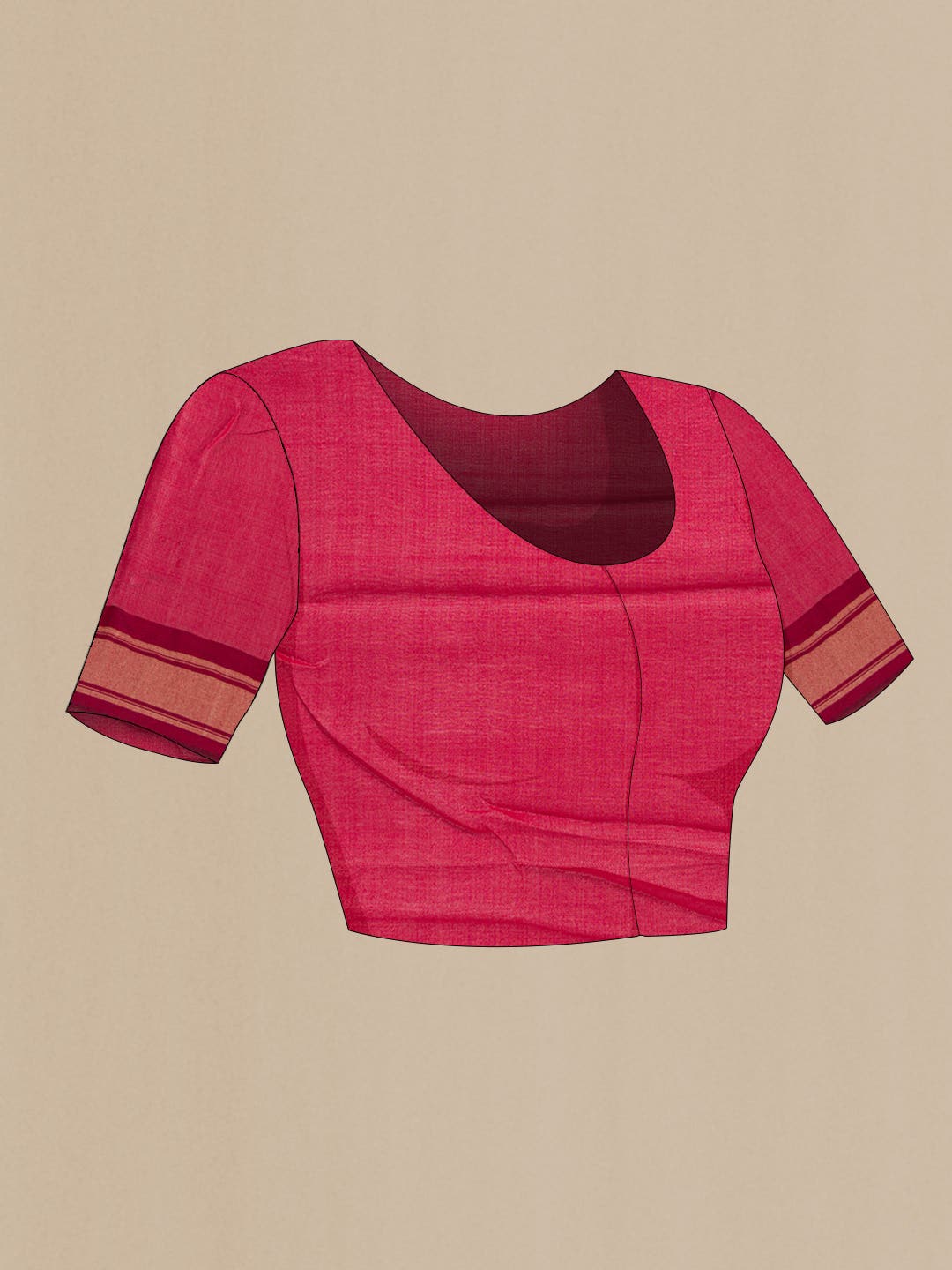 Sandal Jute Silk Saree - Image 4