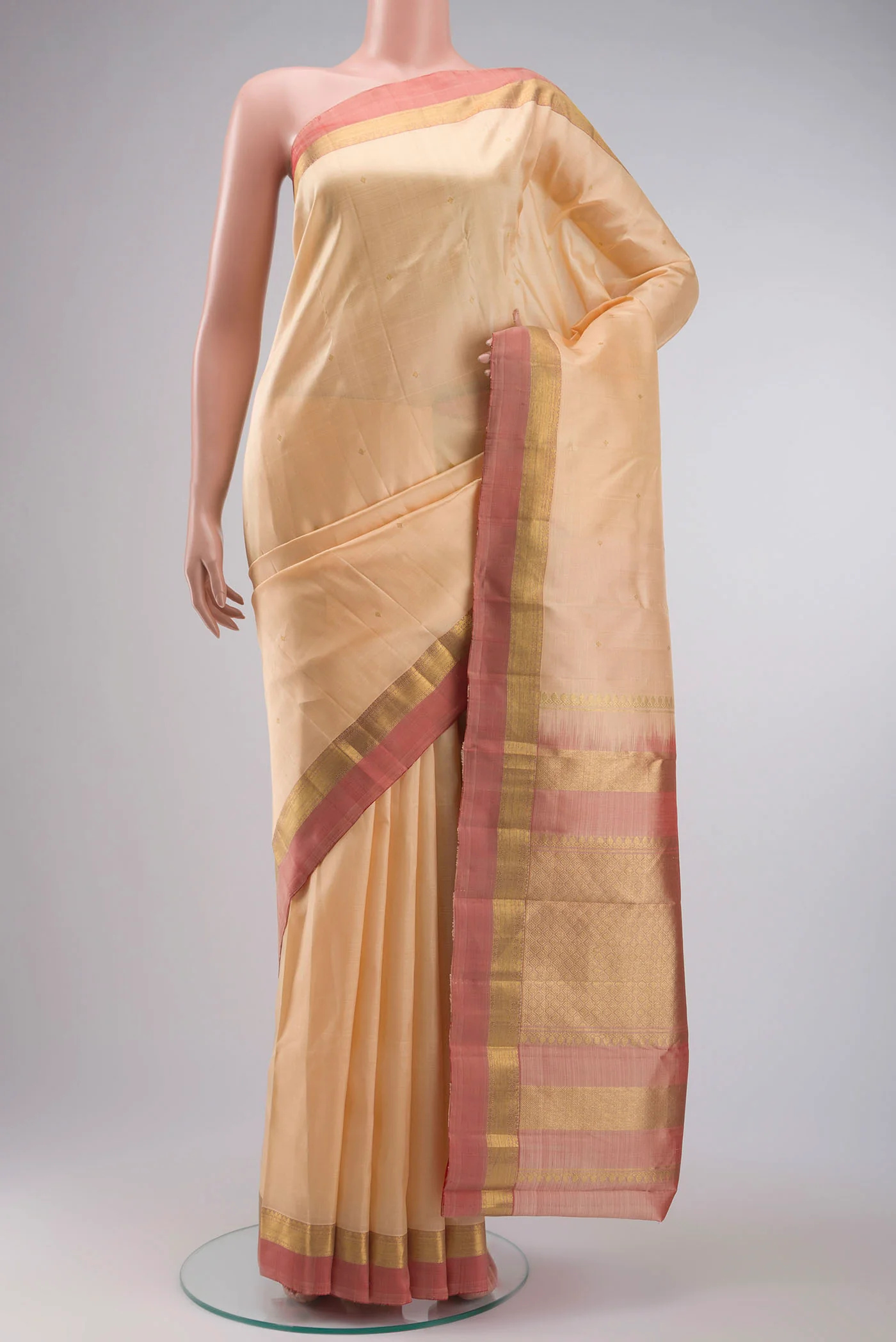 Sandal Kanchipuram Silk Saree