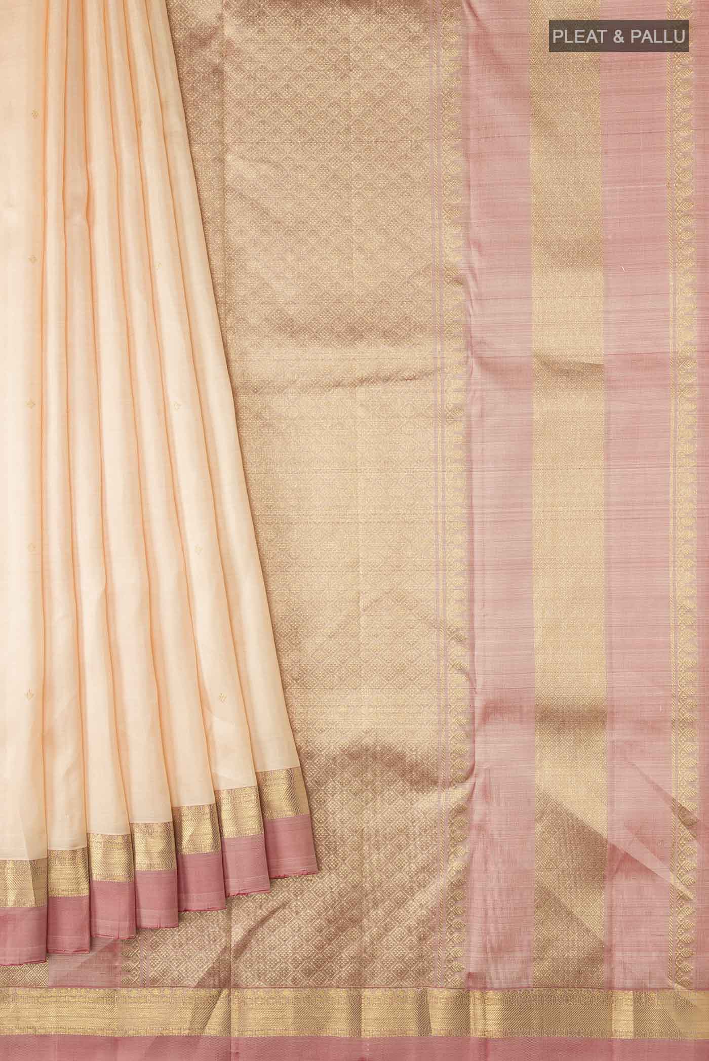 Sandal Kanchipuram Silk Saree - Image 4
