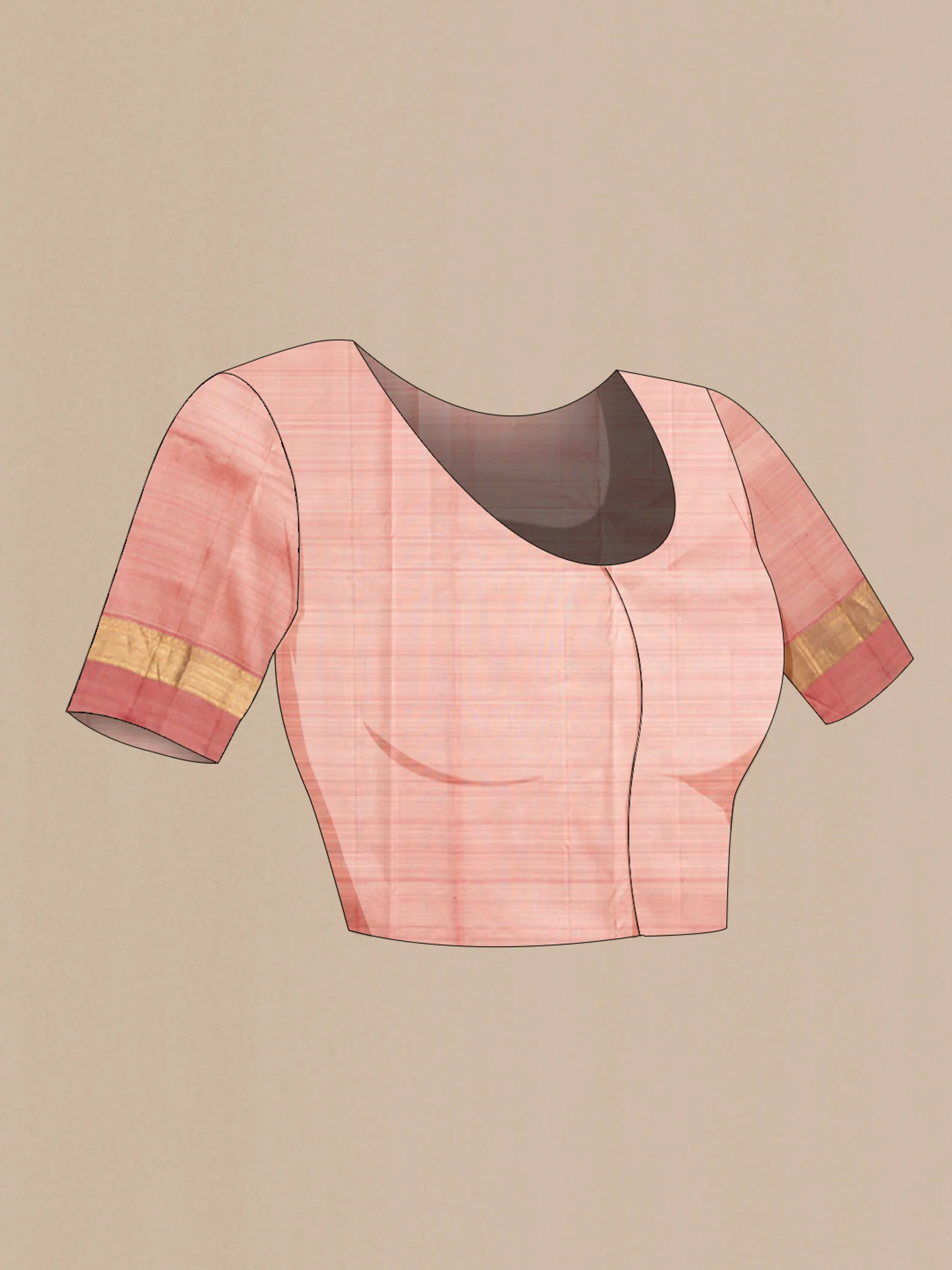 Sandal Kanchipuram Silk Saree - Image 5