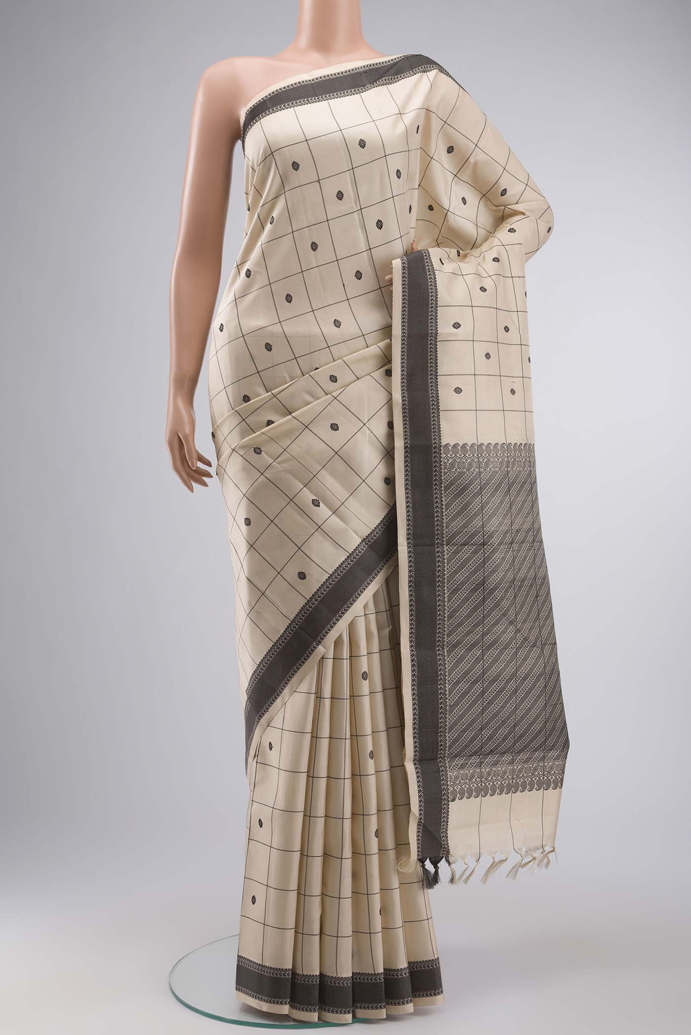 Sandal Kanjivaram Silk Saree