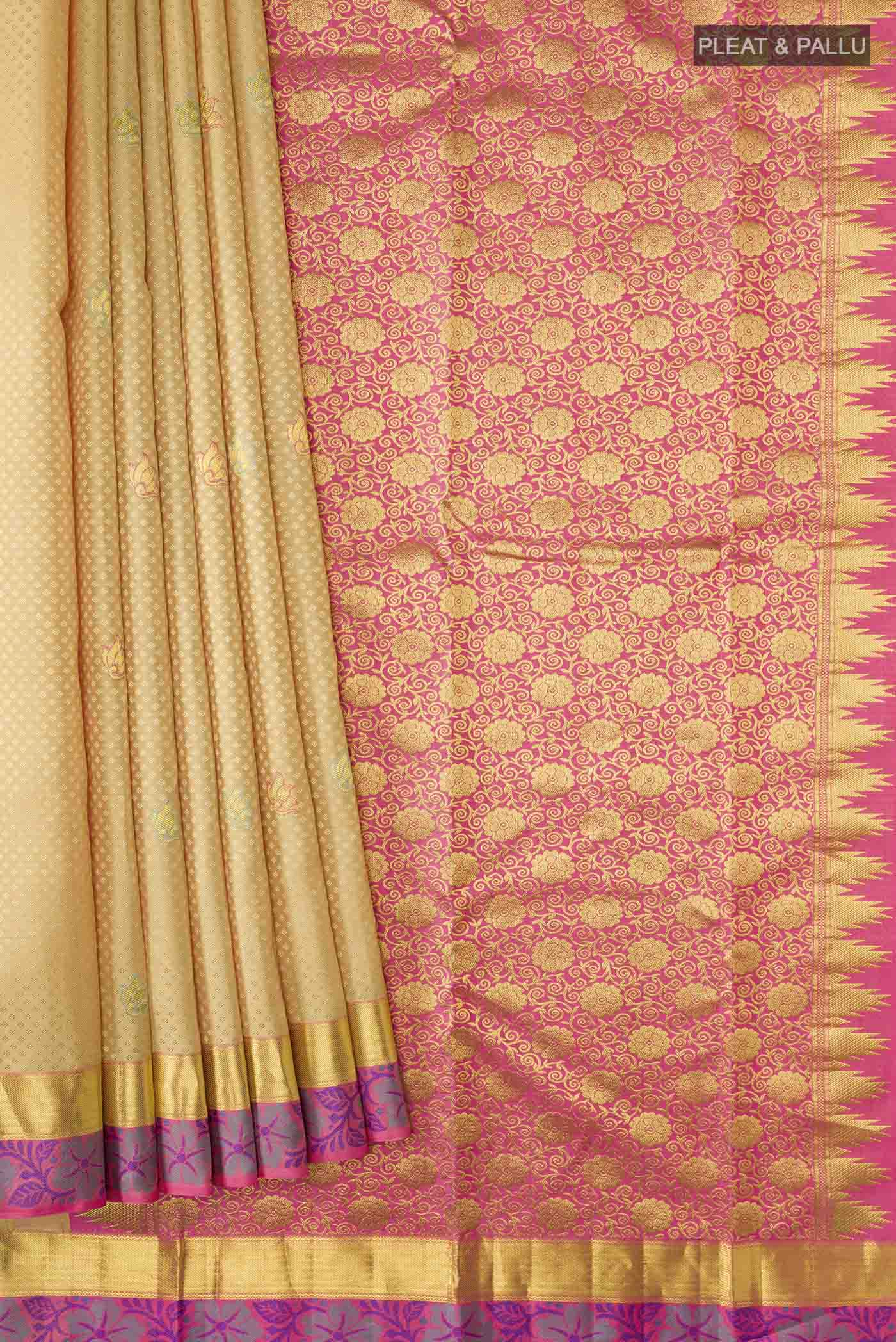 Sandal Kanchipuram Silk Saree - Image 4