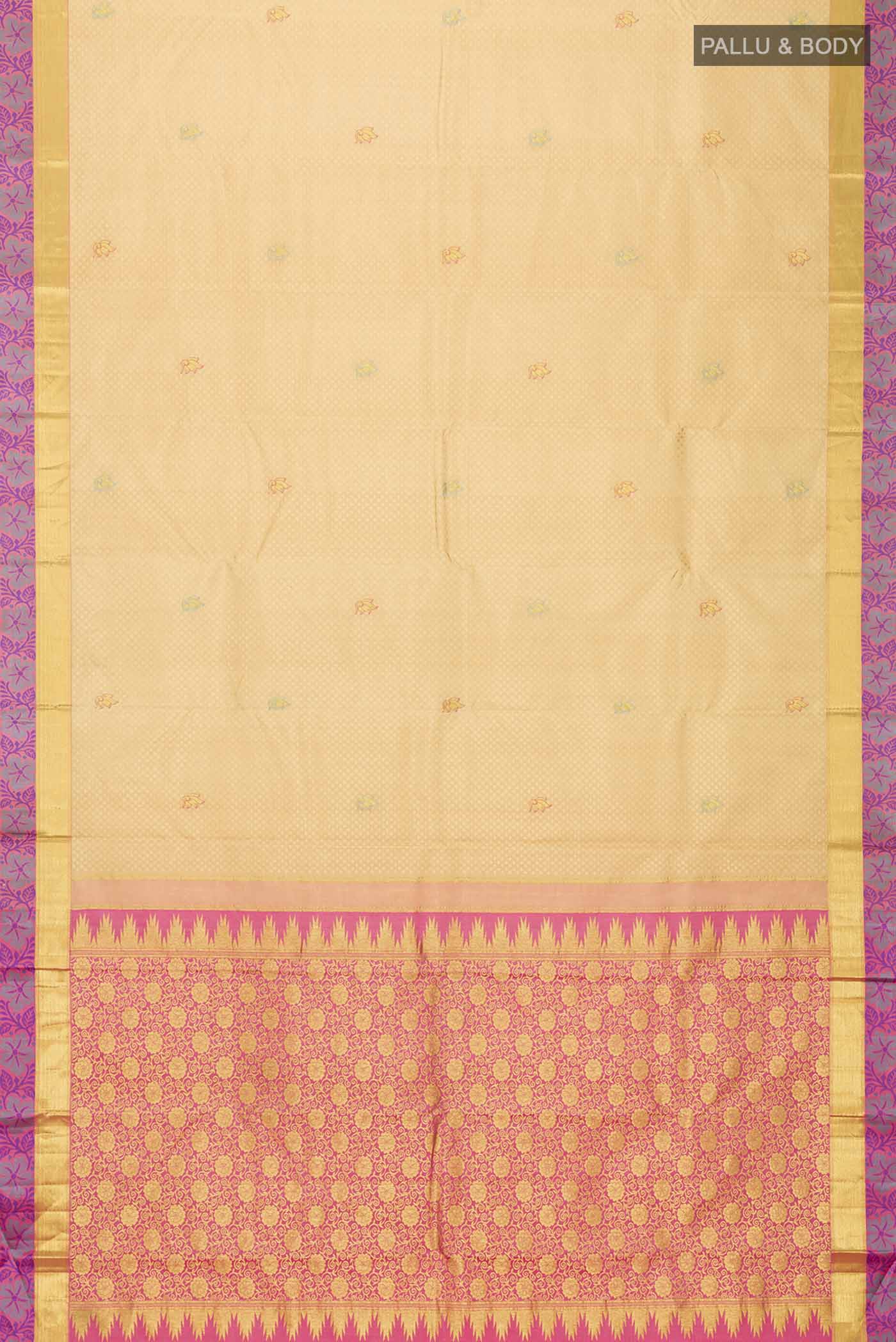 Sandal Kanchipuram Silk Saree - Image 6