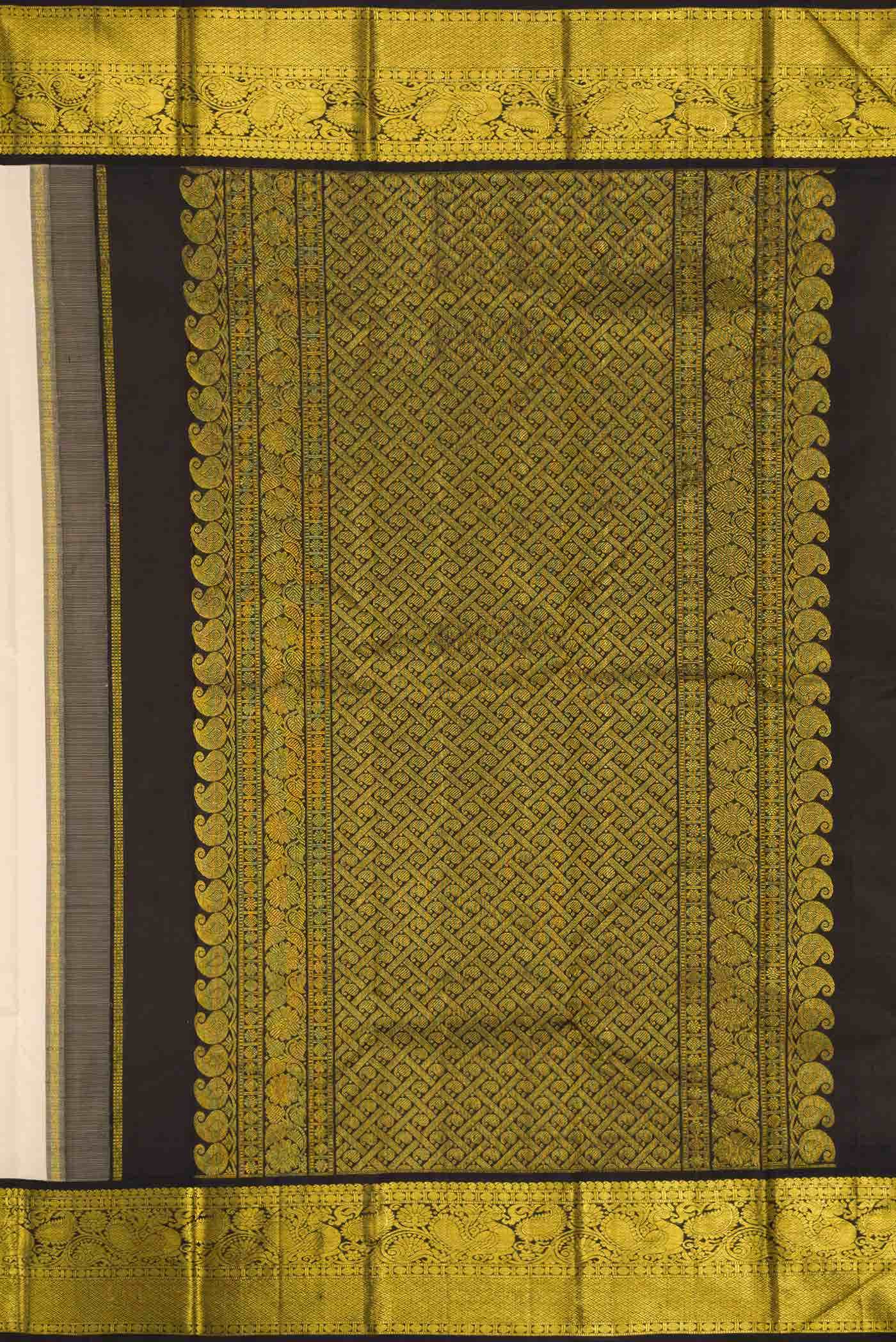 Pure Silk Pure Zari Sandal Kanjivaram Saree - Image 5