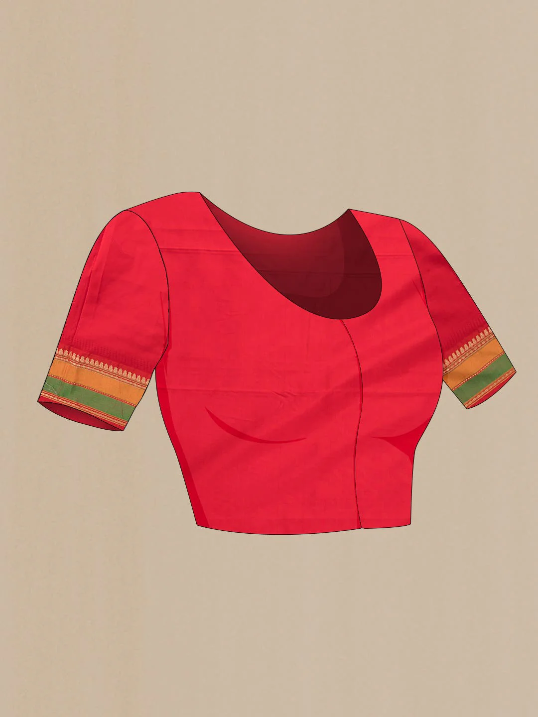 Sandal Kanchipuram Silk Saree - Image 6