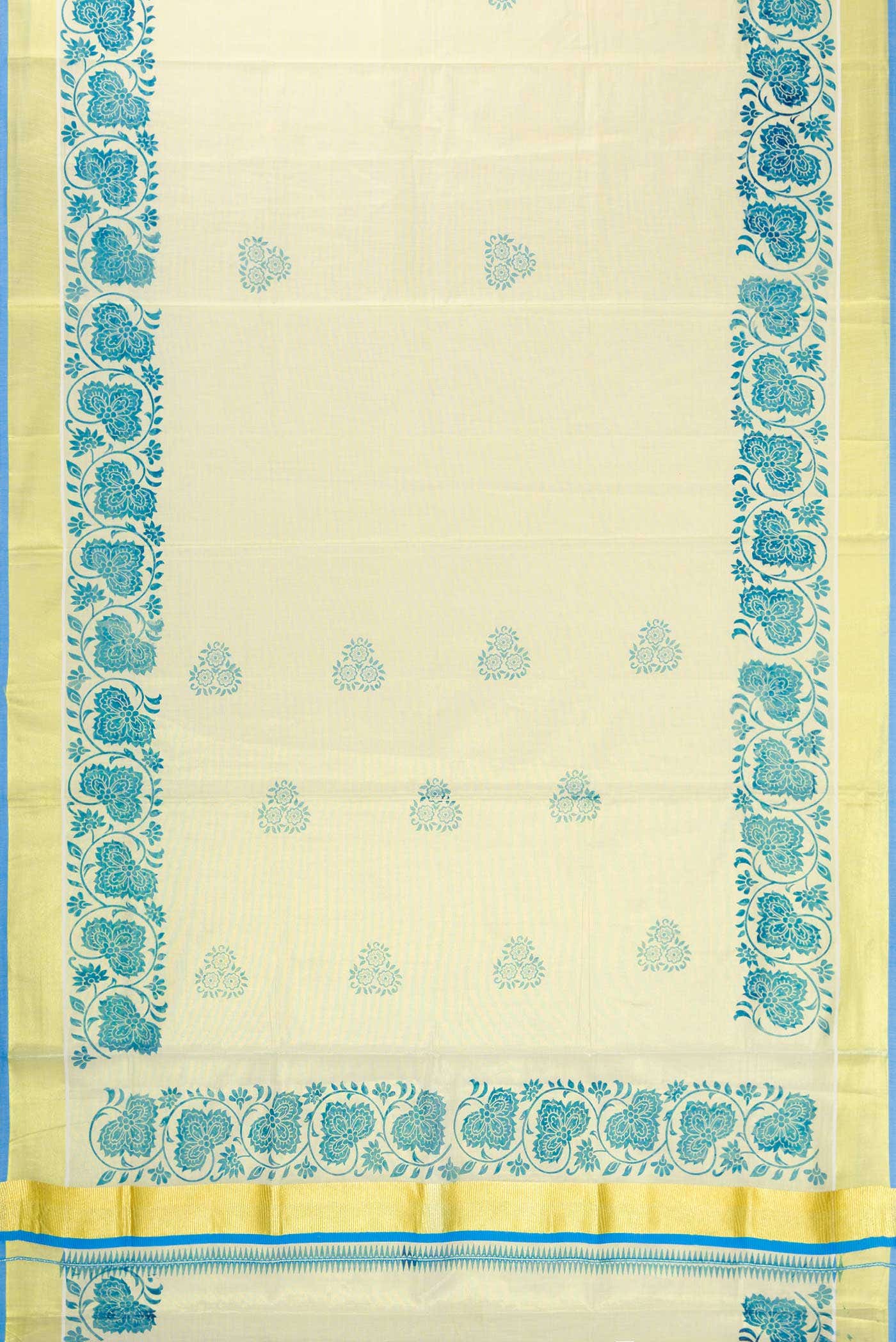 Sandal Kerala Cotton Saree - Image 2