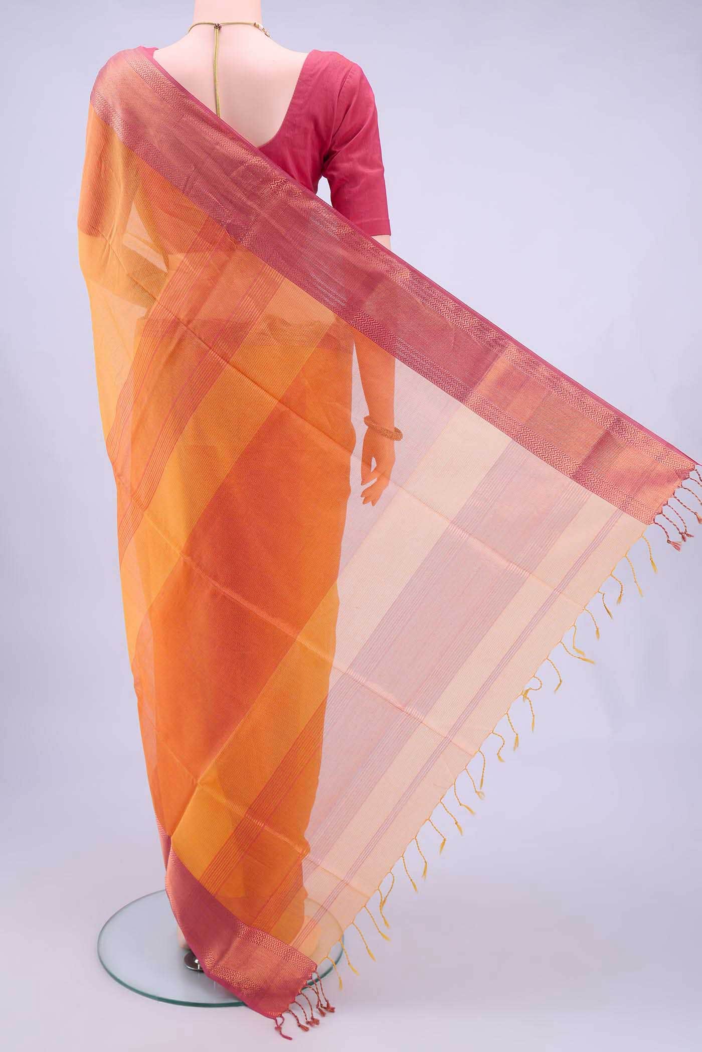 Sandal Maheshwari Silk Cotton Saree - Image 2