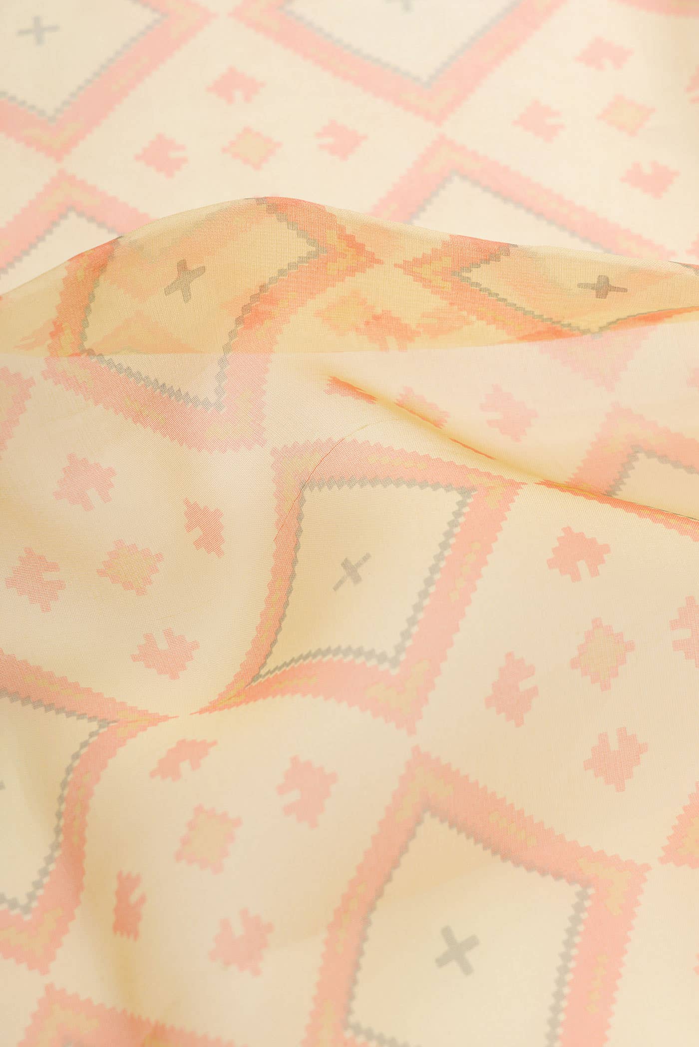 Sandal Organza Silk Saree - Image 3