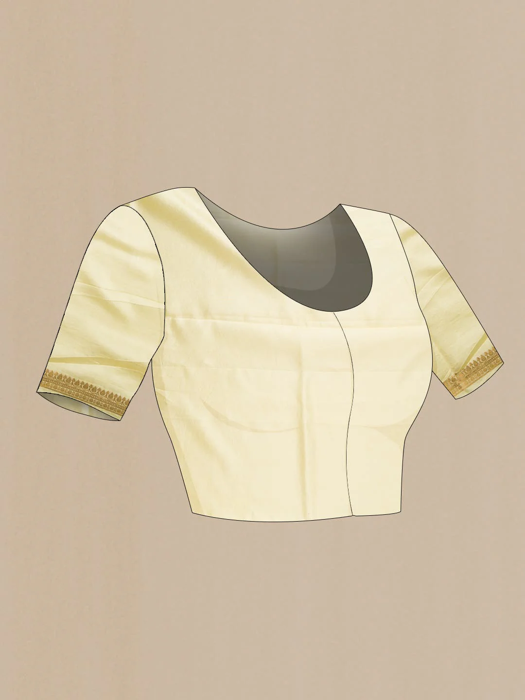 Sandal Organza Silk Saree - Image 4