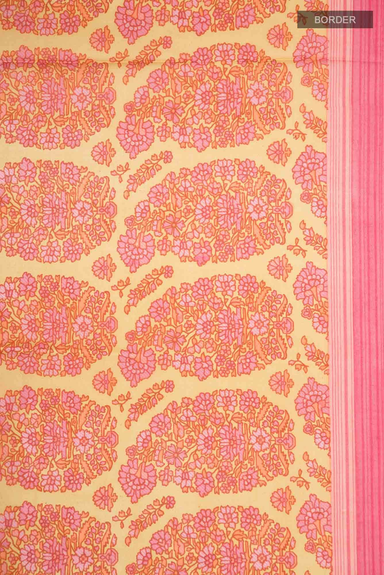 Sandal Printed Silk Saree - Image 4